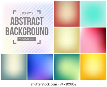 Abstract Creative concept vector multicolored blurred background set. For Web and Mobile Applications, art illustration template design, business infographic and social media, modern decoration.