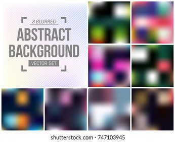 Abstract Creative concept vector multicolored blurred background set. For Web and Mobile Applications, art illustration template design, business infographic and social media, modern decoration.