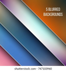 Abstract Creative concept vector multicolored blurred background set. For Web and Mobile Applications, art illustration template design, business infographic and social media, modern decoration.