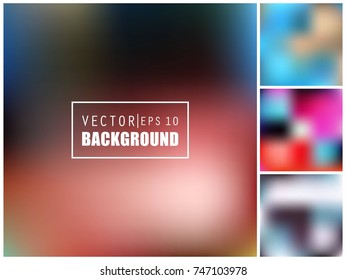 Abstract Creative concept vector multicolored blurred background set. For Web and Mobile Applications, art illustration template design, business infographic and social media, modern decoration.