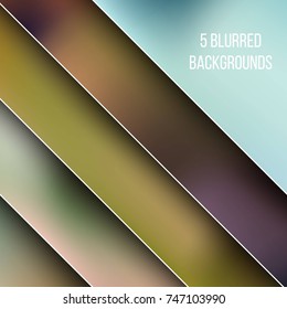 Abstract Creative concept vector multicolored blurred background set. For Web and Mobile Applications, art illustration template design, business infographic and social media, modern decoration.