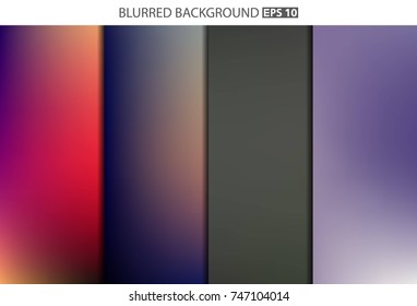 Abstract Creative concept vector multicolored blurred background set. For Web and Mobile Applications, art illustration template design, business infographic and social media, modern decoration.