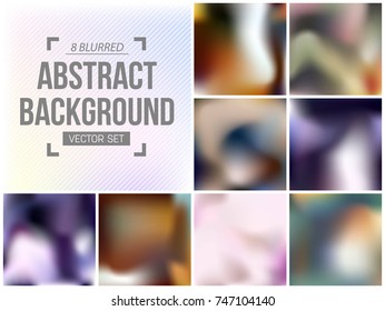 Abstract Creative concept vector multicolored blurred background set. For Web and Mobile Applications, art illustration template design, business infographic and social media, modern decoration.