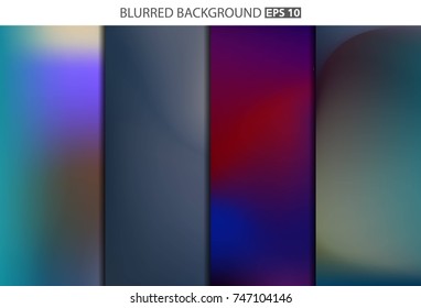Abstract Creative concept vector multicolored blurred background set. For Web and Mobile Applications, art illustration template design, business infographic and social media, modern decoration.