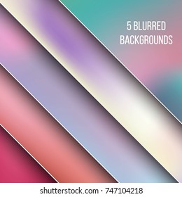 Abstract Creative concept vector multicolored blurred background set. For Web and Mobile Applications, art illustration template design, business infographic and social media, modern decoration.