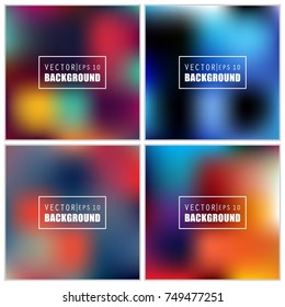 Abstract Creative concept vector multicolored blurred background set. For Web and Mobile Applications, art illustration template design, business infographic and social media, modern decoration.
