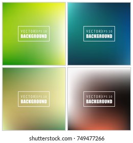 Abstract Creative concept vector multicolored blurred background set. For Web and Mobile Applications, art illustration template design, business infographic and social media, modern decoration.