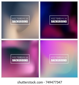 Abstract Creative concept vector multicolored blurred background set. For Web and Mobile Applications, art illustration template design, business infographic and social media, modern decoration.