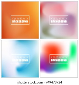 Abstract Creative concept vector multicolored blurred background set. For Web and Mobile Applications, art illustration template design, business infographic and social media, modern decoration.