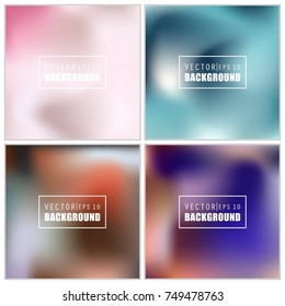 Abstract Creative concept vector multicolored blurred background set. For Web and Mobile Applications, art illustration template design, business infographic and social media, modern decoration.