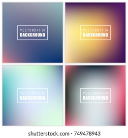 Abstract Creative concept vector multicolored blurred background set. For Web and Mobile Applications, art illustration template design, business infographic and social media, modern decoration.