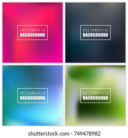 Abstract Creative concept vector multicolored blurred background set. For Web and Mobile Applications, art illustration template design, business infographic and social media, modern decoration.