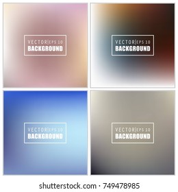 Abstract Creative concept vector multicolored blurred background set. For Web and Mobile Applications, art illustration template design, business infographic and social media, modern decoration.