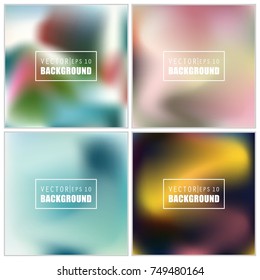 Abstract Creative concept vector multicolored blurred background set. For Web and Mobile Applications, art illustration template design, business infographic and social media, modern decoration.
