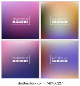 Abstract Creative concept vector multicolored blurred background set. For Web and Mobile Applications, art illustration template design, business infographic and social media, modern decoration.