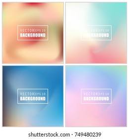 Abstract Creative concept vector multicolored blurred background set. For Web and Mobile Applications, art illustration template design, business infographic and social media, modern decoration.