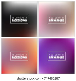Abstract Creative concept vector multicolored blurred background set. For Web and Mobile Applications, art illustration template design, business infographic and social media, modern decoration.
