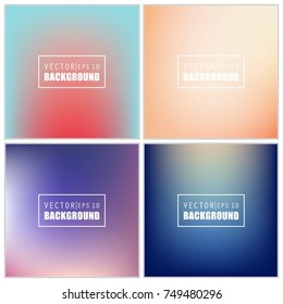 Abstract Creative concept vector multicolored blurred background set. For Web and Mobile Applications, art illustration template design, business infographic and social media, modern decoration.