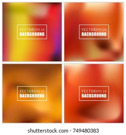 Abstract Creative concept vector multicolored blurred background set. For Web and Mobile Applications, art illustration template design, business infographic and social media, modern decoration.