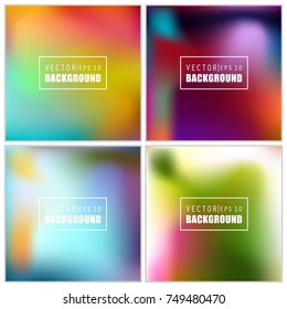Abstract Creative concept vector multicolored blurred background set. For Web and Mobile Applications, art illustration template design, business infographic and social media, modern decoration.
