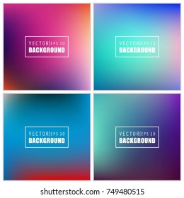 Abstract Creative concept vector multicolored blurred background set. For Web and Mobile Applications, art illustration template design, business infographic and social media, modern decoration.