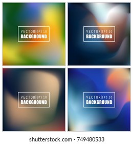 Abstract Creative concept vector multicolored blurred background set. For Web and Mobile Applications, art illustration template design, business infographic and social media, modern decoration.