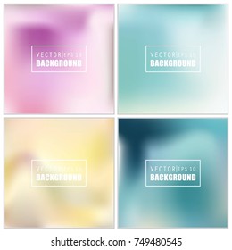 Abstract Creative concept vector multicolored blurred background set. For Web and Mobile Applications, art illustration template design, business infographic and social media, modern decoration.