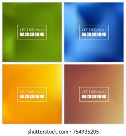 Abstract Creative concept vector multicolored blurred background set. For Web and Mobile Applications, art illustration template design, business infographic and social media, modern decoration.