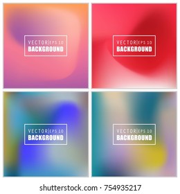 Abstract Creative concept vector multicolored blurred background set. For Web and Mobile Applications, art illustration template design, business infographic and social media, modern decoration.