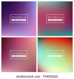 Abstract Creative concept vector multicolored blurred background set. For Web and Mobile Applications, art illustration template design, business infographic and social media, modern decoration.