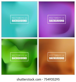 Abstract Creative concept vector multicolored blurred background set. For Web and Mobile Applications, art illustration template design, business infographic and social media, modern decoration.