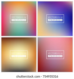 Abstract Creative concept vector multicolored blurred background set. For Web and Mobile Applications, art illustration template design, business infographic and social media, modern decoration.