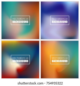 Abstract Creative concept vector multicolored blurred background set. For Web and Mobile Applications, art illustration template design, business infographic and social media, modern decoration.