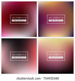 Abstract Creative concept vector multicolored blurred background set. For Web and Mobile Applications, art illustration template design, business infographic and social media, modern decoration.
