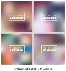Abstract Creative concept vector multicolored blurred background set. For Web and Mobile Applications, art illustration template design, business infographic and social media, modern decoration.
