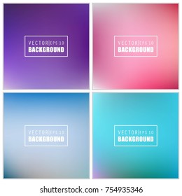 Abstract Creative concept vector multicolored blurred background set. For Web and Mobile Applications, art illustration template design, business infographic and social media, modern decoration.