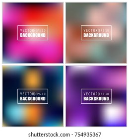 Abstract Creative concept vector multicolored blurred background set. For Web and Mobile Applications, art illustration template design, business infographic and social media, modern decoration.