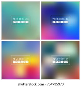 Abstract Creative concept vector multicolored blurred background set. For Web and Mobile Applications, art illustration template design, business infographic and social media, modern decoration.