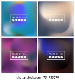Abstract Creative concept vector multicolored blurred background set. For Web and Mobile Applications, art illustration template design, business infographic and social media, modern decoration.