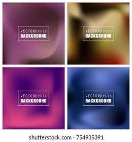 Abstract Creative concept vector multicolored blurred background set. For Web and Mobile Applications, art illustration template design, business infographic and social media, modern decoration.