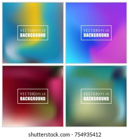 Abstract Creative concept vector multicolored blurred background set. For Web and Mobile Applications, art illustration template design, business infographic and social media, modern decoration.