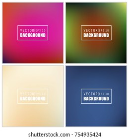 Abstract Creative concept vector multicolored blurred background set. For Web and Mobile Applications, art illustration template design, business infographic and social media, modern decoration.