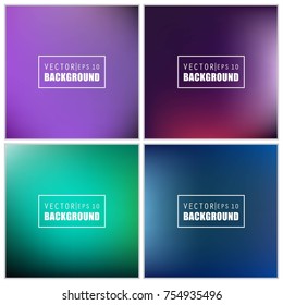 Abstract Creative concept vector multicolored blurred background set. For Web and Mobile Applications, art illustration template design, business infographic and social media, modern decoration.