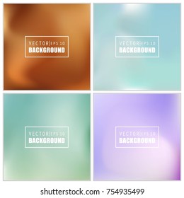 Abstract Creative concept vector multicolored blurred background set. For Web and Mobile Applications, art illustration template design, business infographic and social media, modern decoration.