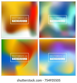 Abstract Creative concept vector multicolored blurred background set. For Web and Mobile Applications, art illustration template design, business infographic and social media, modern decoration.