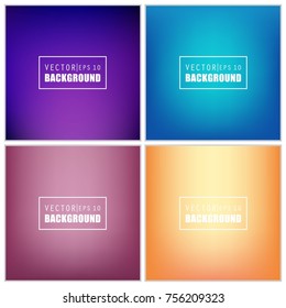 Abstract Creative concept vector multicolored blurred background set. For Web and Mobile Applications, art illustration template design, business infographic and social media, modern decoration.