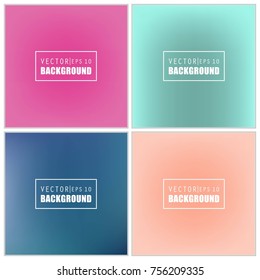 Abstract Creative concept vector multicolored blurred background set. For Web and Mobile Applications, art illustration template design, business infographic and social media, modern decoration.