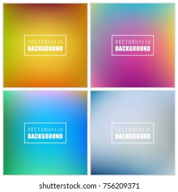 Abstract Creative concept vector multicolored blurred background set. For Web and Mobile Applications, art illustration template design, business infographic and social media, modern decoration.