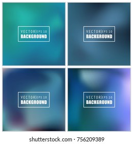 Abstract Creative concept vector multicolored blurred background set. For Web and Mobile Applications, art illustration template design, business infographic and social media, modern decoration.