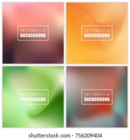 Abstract Creative concept vector multicolored blurred background set. For Web and Mobile Applications, art illustration template design, business infographic and social media, modern decoration.